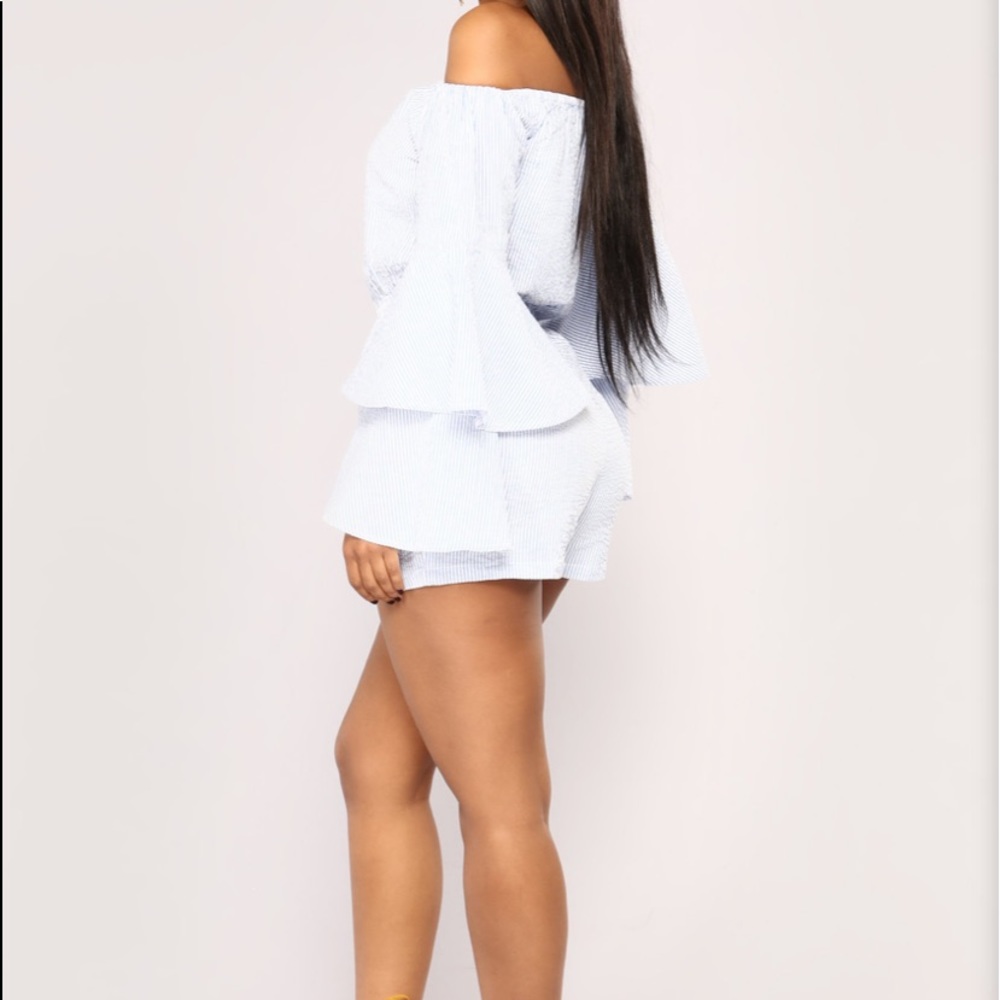 Fashion Nova- Alice Stripe Romper